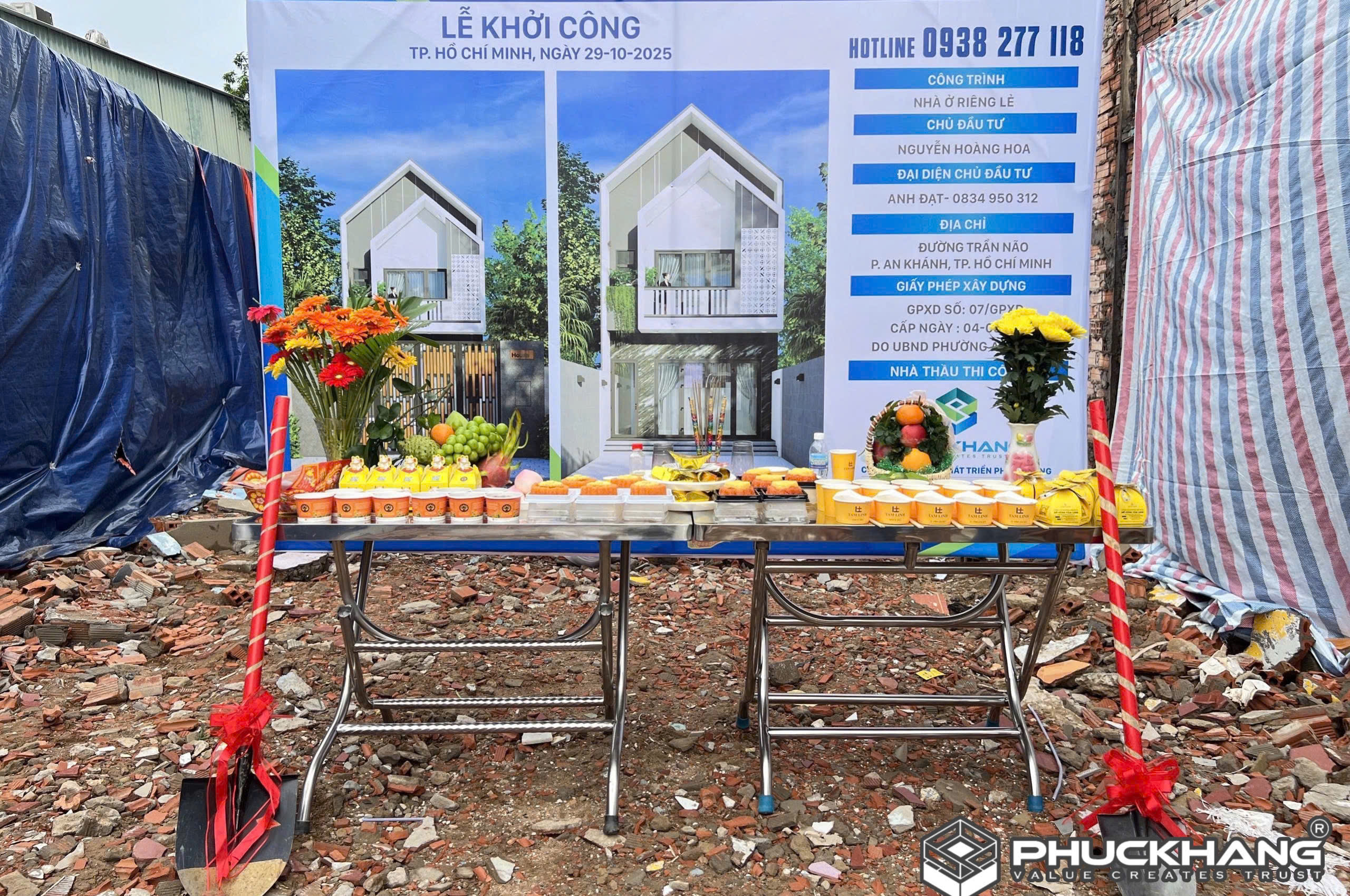 LỄ KHỞI CÔNG NHÀ Ở RIÊNG LẺ PHƯỜNG AN KHÁNH - CHỊ HOÀNG HOA 1 mooo