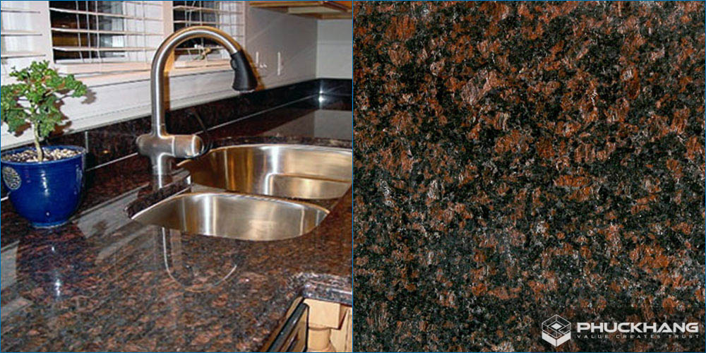 đá granite nâu ốp bếp
