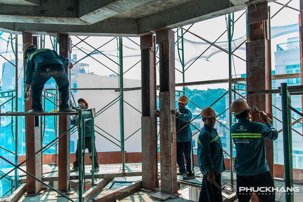 hình ảnh thi công xây nhà trọn gói quận Bình Thạnh