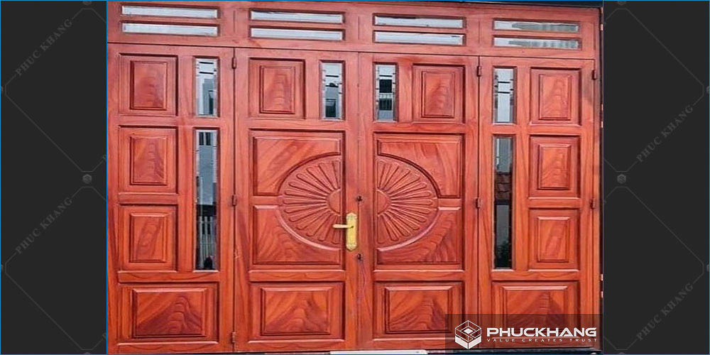 cửa sắt đẹp giả gỗ
