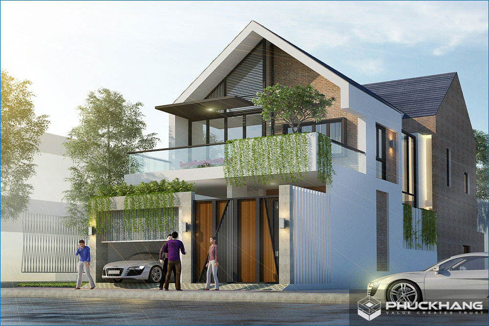 Tư vấn thiết kế mẫu nhà đẹp 2 tầng 8x10m mái thái dốc trang nhã BT205057 -  Kiến trúc Angcovat